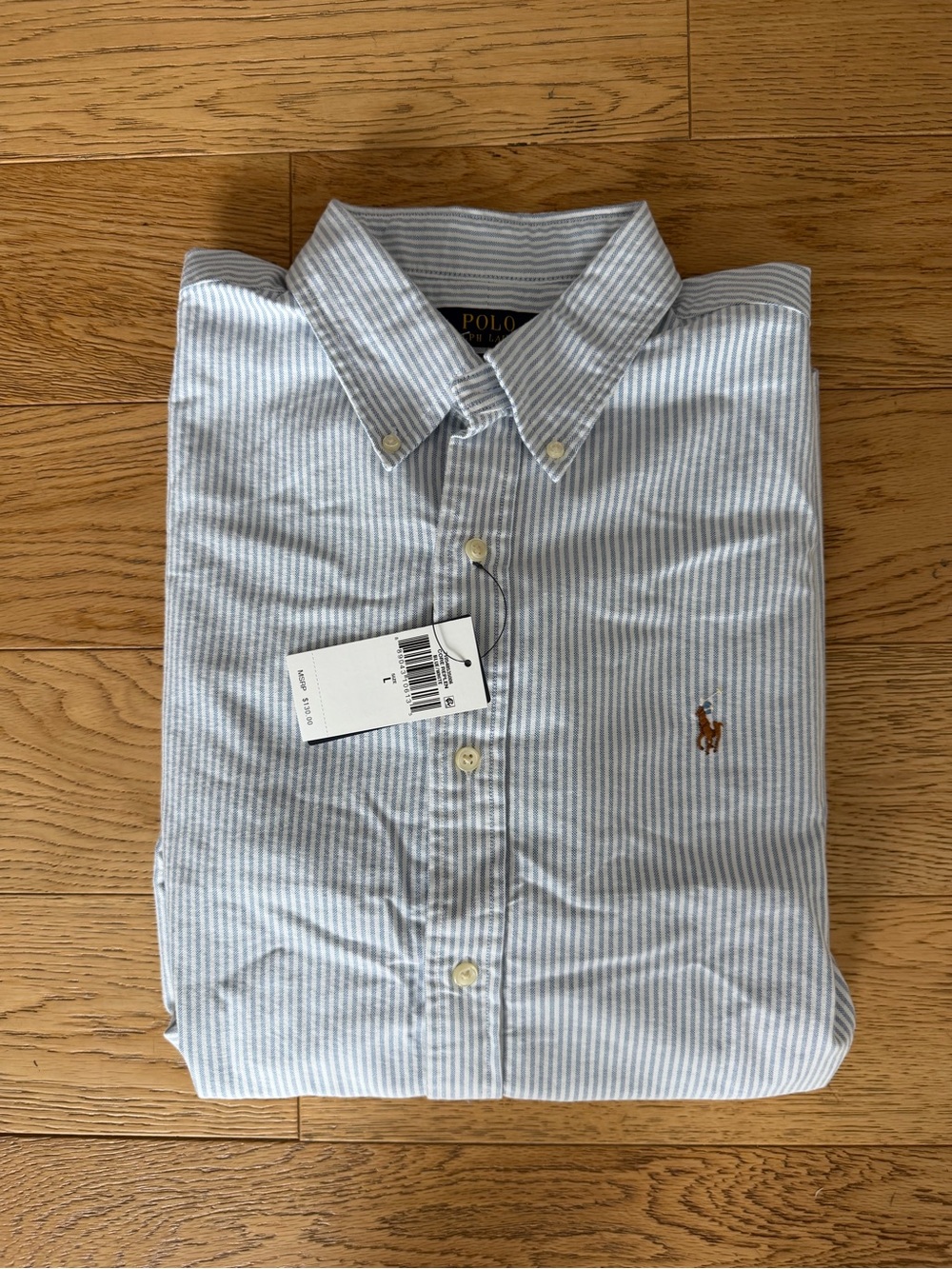 Polo Ralph Lauren Striped Oxford Button Down Shirt Classic Fit Preppy Summer